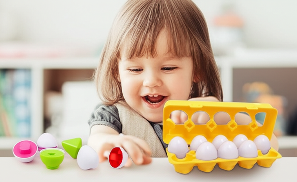 Coogam Matching Eggs 12pcs Color & Shape Puzzle Toy