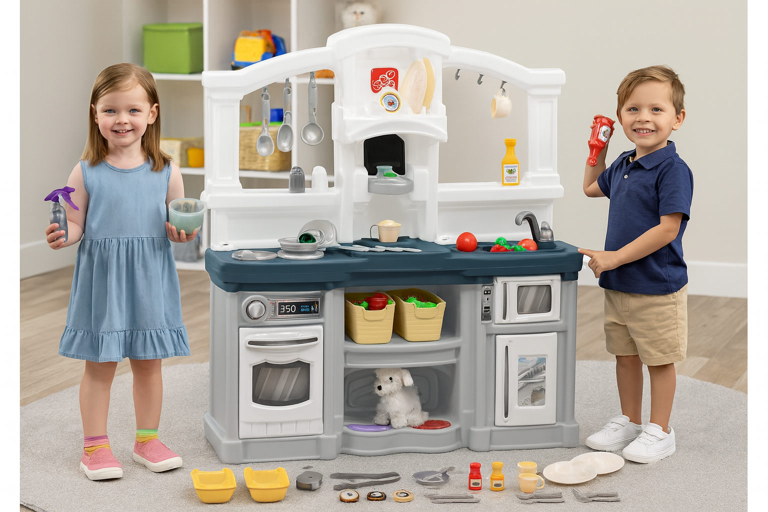Kitchen Playset, Interactive Play with Lights and Sounds